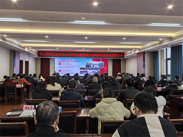 12月10日上午，學(xué)習(xí)貫徹習(xí)近平總書記考察安徽重要講話精神縣委宣講團報告會在集團召開，集團領(lǐng)導(dǎo)班子成員、各子公司班子成員及集團本部全體職工參加。.jpg